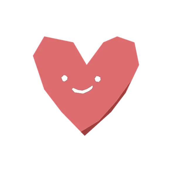 a cartoon herat with a smile on it